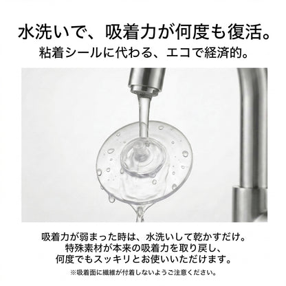【穴あけ不要・賃貸OK】ピタッと耐荷重5kg！高級ステンレス真空吸盤フック（4個セット）